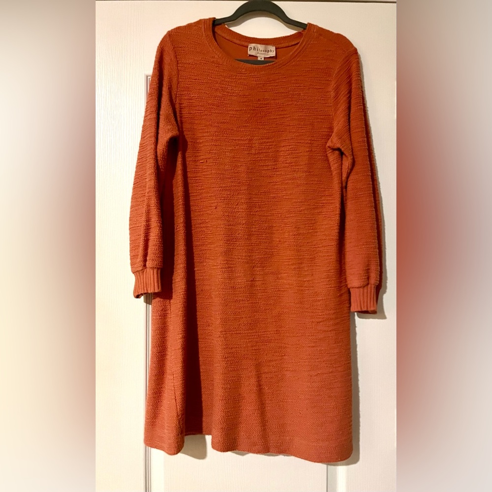 Ladies long band sleeve knit dress #6